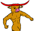 Dibujo Cabeza de búfalo pintado por duel