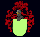 Dibujo Escudo de armas y casco pintado por Borja