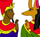 Dibujo Ramsés y Anubis pintado por natan