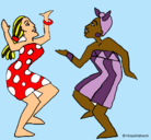 Dibujo Mujeres bailando pintado por debora1