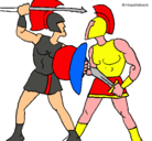 Dibujo Lucha de gladiadores pintado por TROG