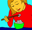 Dibujo Comiendo arroz pintado por TITITINMASDEF3R