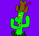 Dibujo Cactus con sombrero pintado por axell