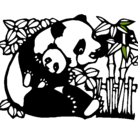 Dibujo Mama panda pintado por pandita85
