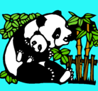 Dibujo Mama panda pintado por UXUE