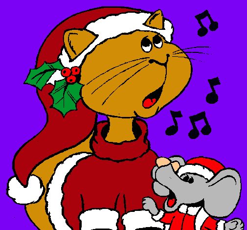 Gato y ratón navideños