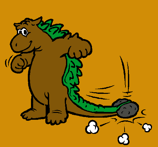 Dinosaurio moviendo la cola
