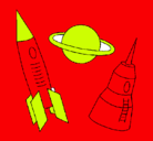 Dibujo Cohete pintado por unai