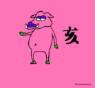 Dibujo Cerdo  pintado por imanol