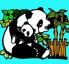 Dibujo Mama panda pintado por wilton