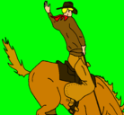 Dibujo Vaquero en caballo pintado por luismi74