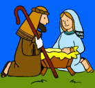 Dibujo Adoran al niño Jesús pintado por GENESIS