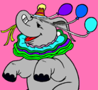 Dibujo Elefante con 3 globos pintado por POIPI