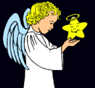 Dibujo Ángel y estrella pintado por carina