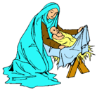 Dibujo Nacimiento del niño Jesús pintado por gitana