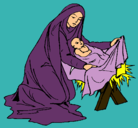 Dibujo Nacimiento del niño Jesús pintado por manchitote