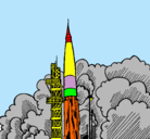 Dibujo Lanzamiento cohete pintado por estuart