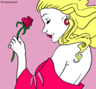 Dibujo Princesa con una rosa pintado por leslie0457