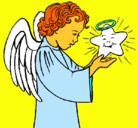 Dibujo Ángel y estrella pintado por ageliestreia