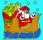 Dibujo Papa Noel en su trineo pintado por isac