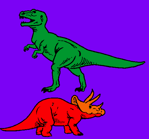 Triceratops y tiranosaurios rex