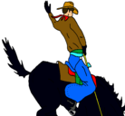 Dibujo Vaquero en caballo pintado por JUANLOCIGA