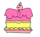 Dibujo Pastel de cumpleaños pintado por caricatura