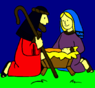 Dibujo Adoran al niño Jesús pintado por saras