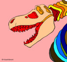 Dibujo Esqueleto tiranosaurio rex pintado por ANALIA