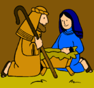 Dibujo Adoran al niño Jesús pintado por camilo