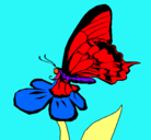 Dibujo Mariposa en una flor pintado por AndreaGGM