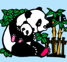 Dibujo Mama panda pintado por 2irene2