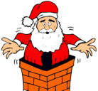 Dibujo Papa Noel en la chimenea pintado por llorenzo