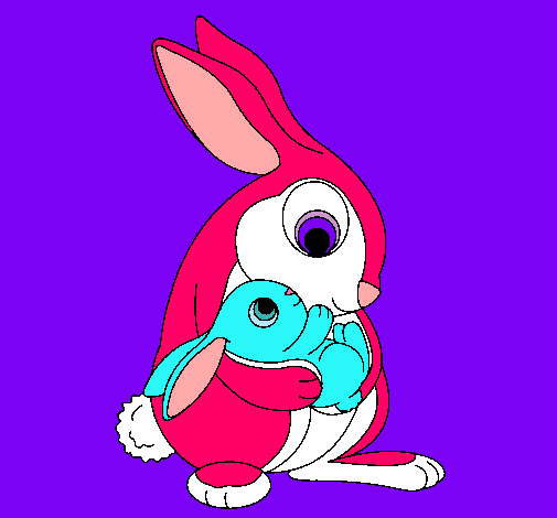 Dibujo Madre conejo pintado por kerrita