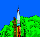 Dibujo Lanzamiento cohete pintado por marc