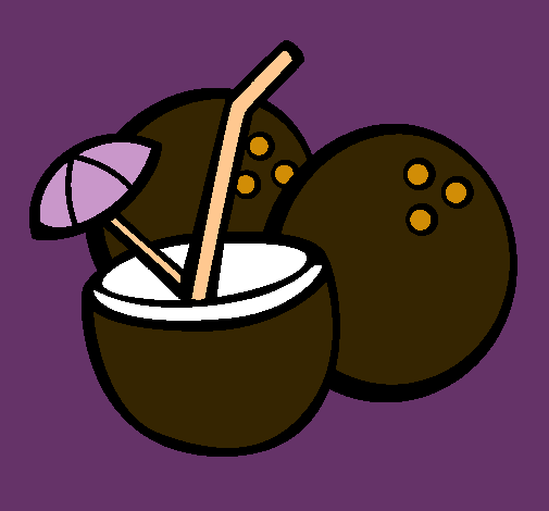 Dibujo Cóctel de coco pintado por LALA