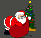 Dibujo Papa Noel repartiendo regalos pintado por javi_arche