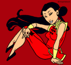 Dibujo Princesa ninja pintado por hannita
