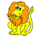 Dibujo León pintado por leon