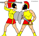 Dibujo Lucha de gladiadores pintado por mole4