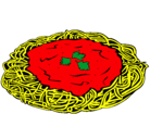 Dibujo Espaguetis con queso pintado por lucia_10