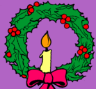 Dibujo Corona de navidad y una vela pintado por laiagon