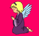 Dibujo Ángel orando pintado por manchitote