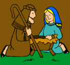 Dibujo Adoran al niño Jesús pintado por yari