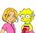 Dibujo Sakura y Lisa pintado por alberto