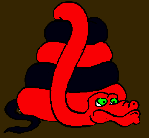 Dibujo Serpiente grande pintado por veneno