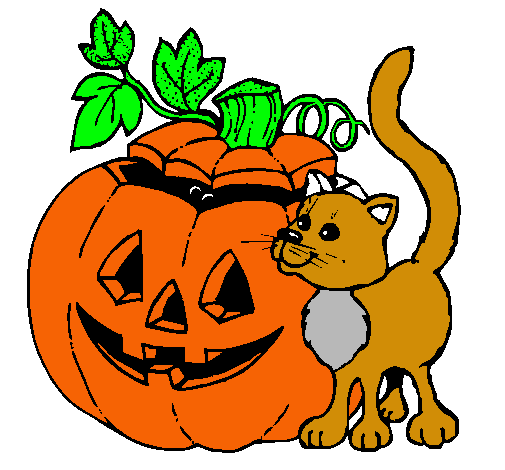 Calabaza y gato