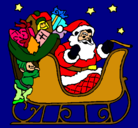 Dibujo Papa Noel en su trineo pintado por cabrera
