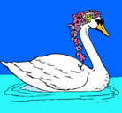 Dibujo Cisne con flores pintado por mayte