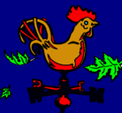 Dibujo Veletas y gallo pintado por benat